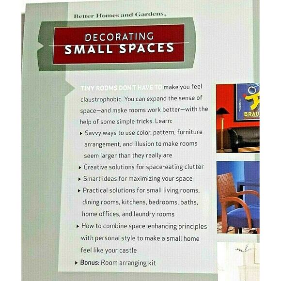 Decorating Small Spaces Live Large in Any Space Better Homes & Gardens VTG Book - Picture 4 of 6